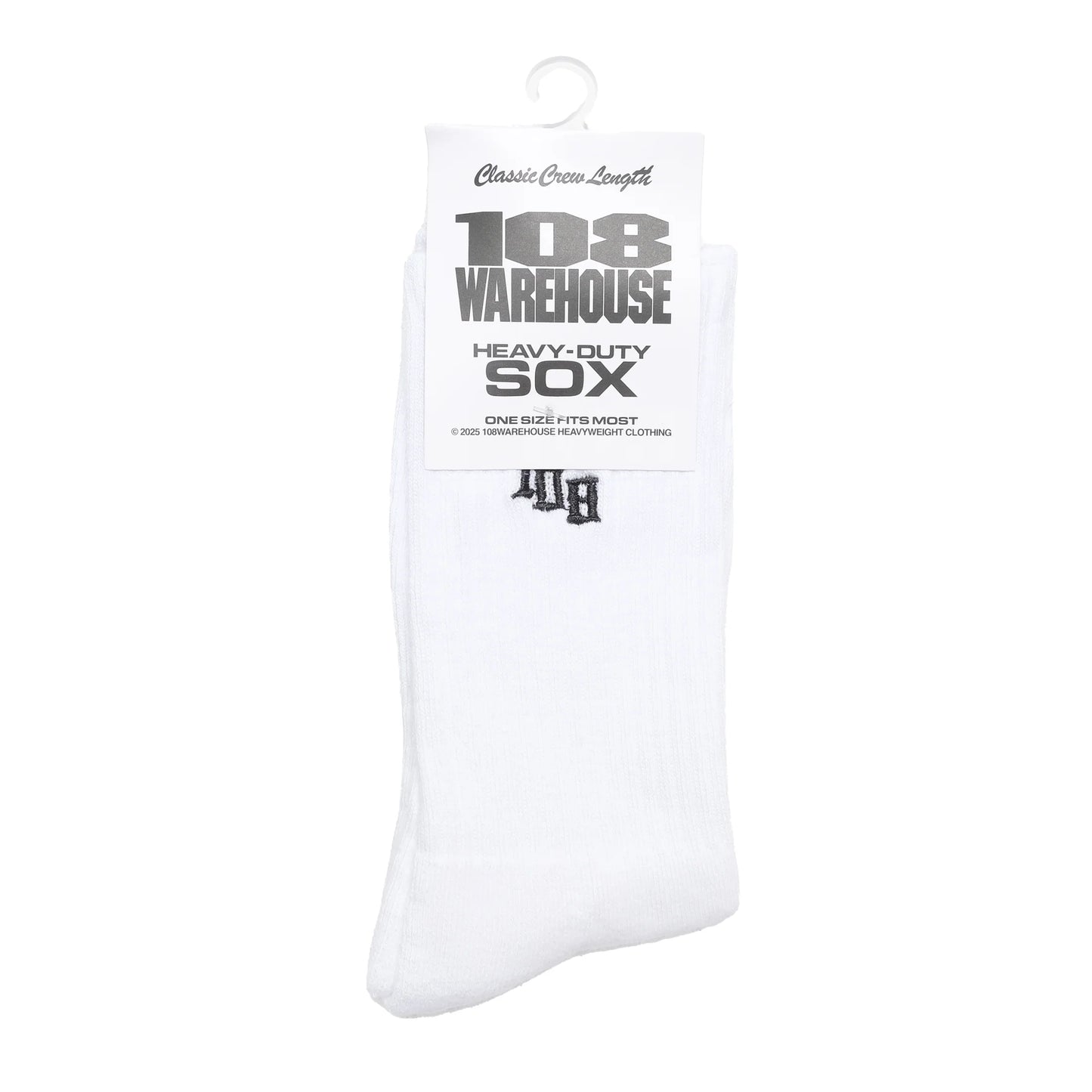 108WAREHOUSE - Classic Crew Socks - Team Logo (white)