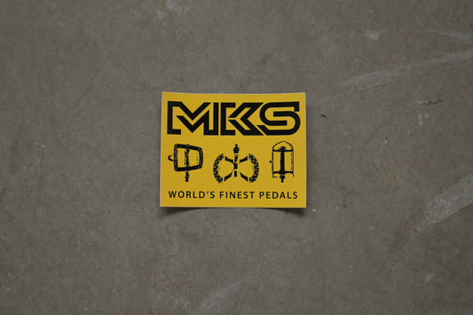 MKS Worlds Finest Pedals Sticker (yellow)
