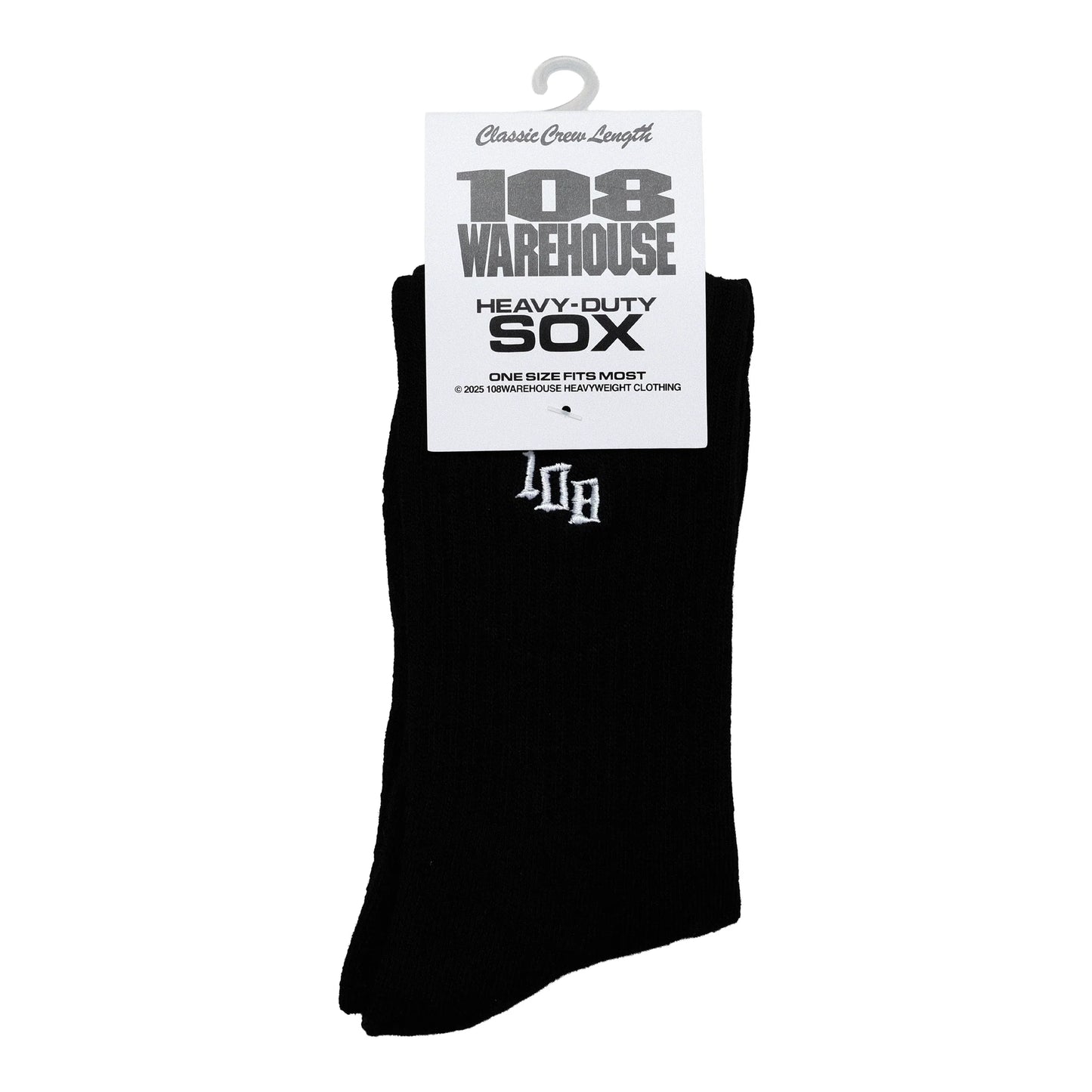 108WAREHOUSE - Classic Crew Socks - Team Logo (black)